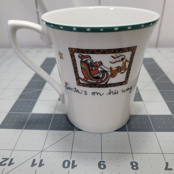 6 Mikasa Ultima Christmas Wish Coffee Cup Mug Tea Santa On Way Special Times Lot - Picture 8 of 11
